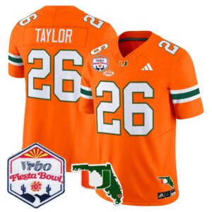 Sean Taylor #26 Miami Hurricanes MIA 2026 The Fiesta Bowl & Florida Patch Vapor Limited Jersey - All Stitched