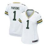 Womens Micah Parsons #1 Green Bay Packers Classic Game Jersey-White