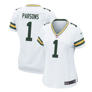 Womens Micah Parsons #1 Green Bay Packers Classic Game Jersey-White