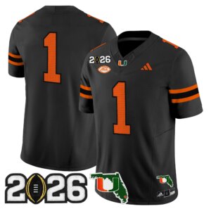 Team #1 Miami Hurricanes MIA 2026 CFP Final & Florida Patch Vapor Limited Jersey - All Stitched