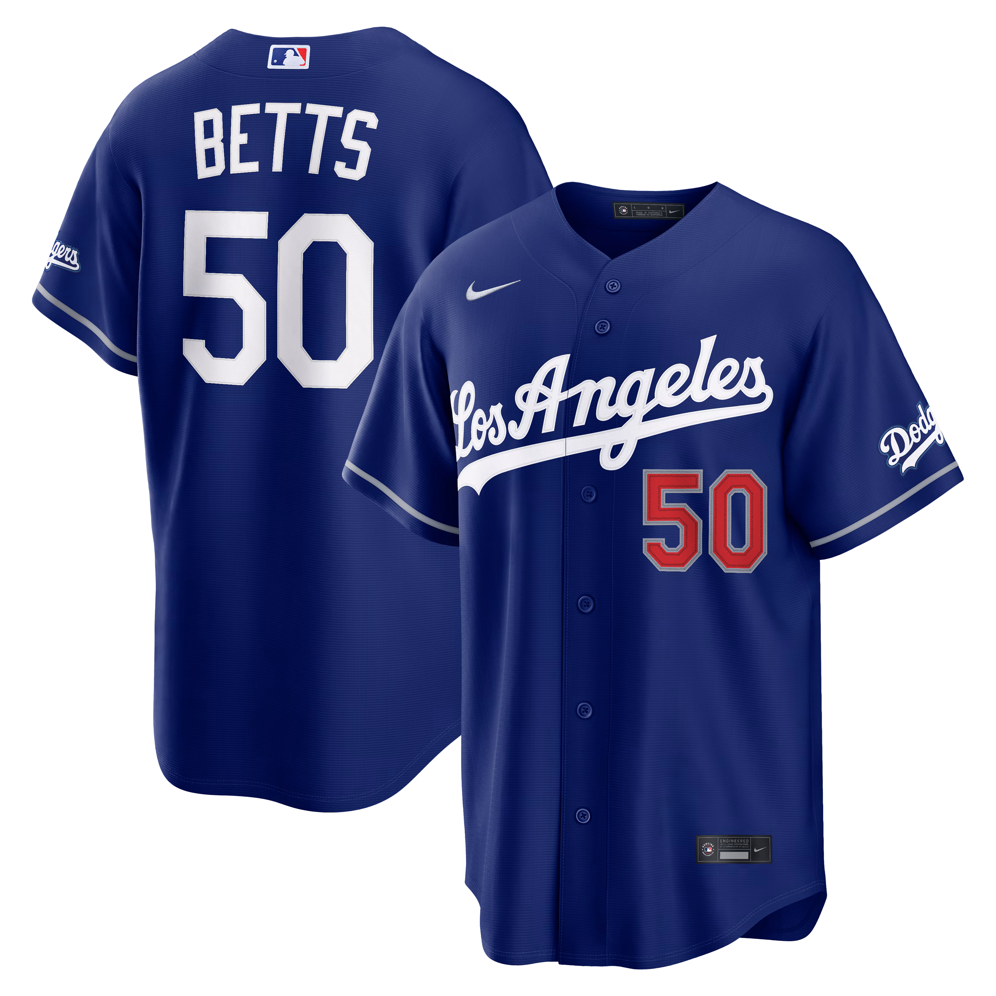 Los Angeles Dodgers Mookie Betts #50 Royal Alternate Stadium Jersey