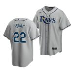 Men's Tampa Bay Rays #22 Xavier Isaac 2022 Draft Jersey Gray Road