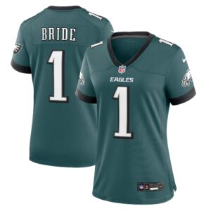 Number 1 Bride Philadelphia Eagles Women's Game Jersey - Midnight Green
