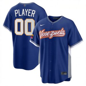 Pick-A-Player #00 Venezuela Baseball Royal 2026 World Baseball Classic Custom Home Stadium Jersey