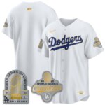 Team Los Angeles Dodgers 9x Champs Gold Collection Stadium Vapor Limited Jersey - All White