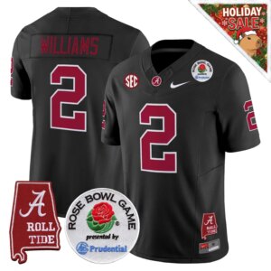 Ryan Williams #2 Ncaa BAMA Rose Bowl Patch Vapor Limited Jersey - Alabama Map - All Stitched