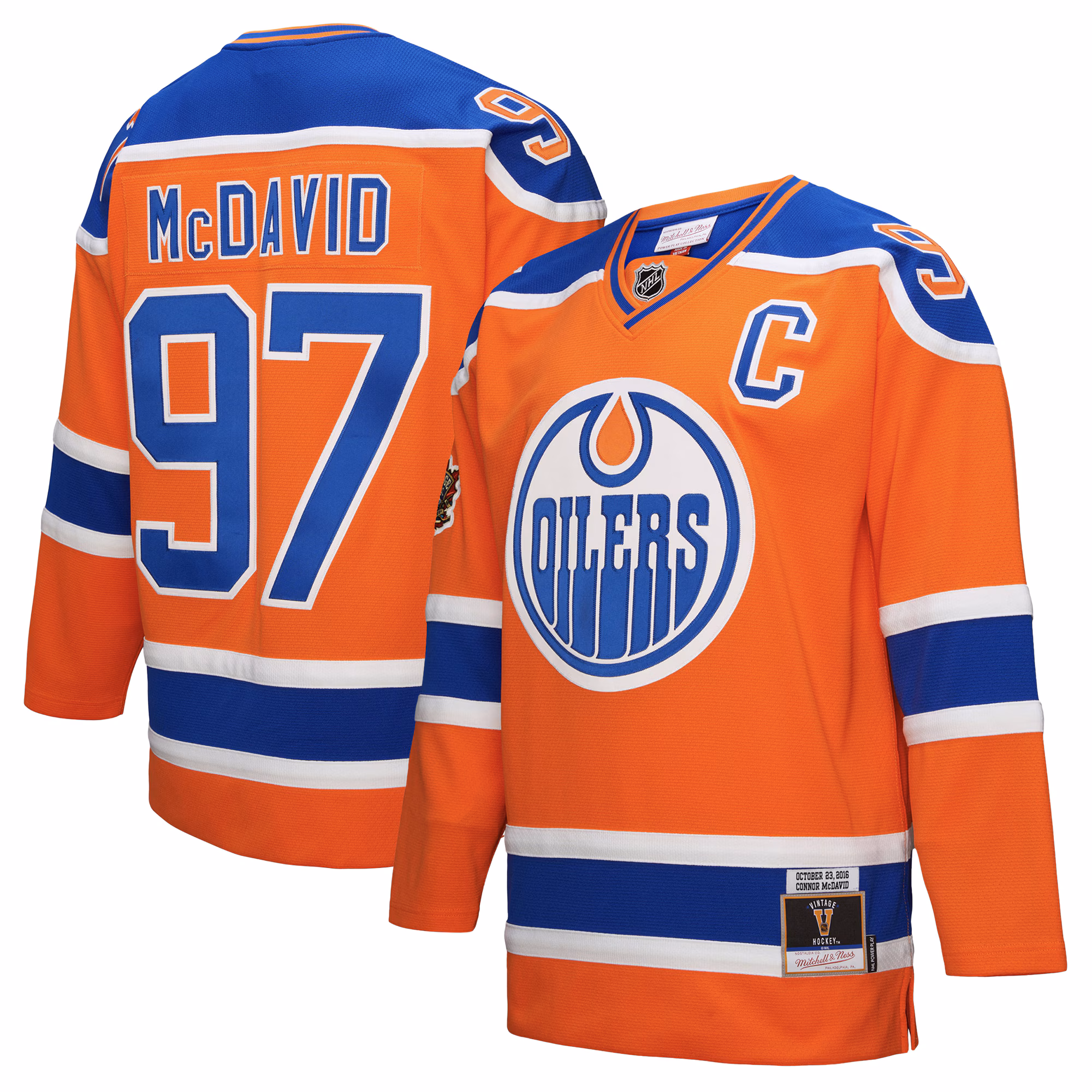 Edmonton Oilers Connor McDavid #97 Mitchell & Ness Orange Power Play Jersey