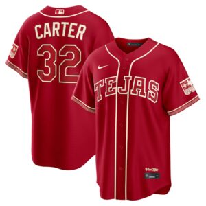 Texas Rangers Evan Carter #32 Red 2026 City Connect Stadium Jersey