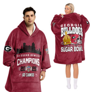 Adult Champions Georgia Football Unisex Blanket Hoodie