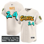 Willie Mays #24 San Francisco Giants Graffiti Fog City Drop Vapor Premier Limited Jersey - All Cream