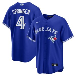 George Springer #4 Toronto Blue Jays Alternate 2 Replica Jersey - Rush Blue