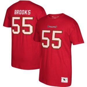 Men's Derrick Brooks Red Tampa Bay Buccaneers Retired Player Logo Name & Number T-Shirt