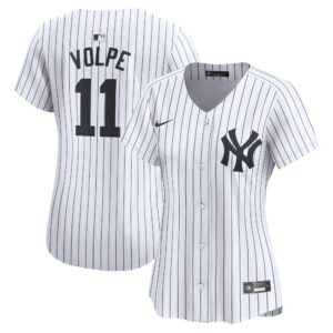 Women's New York Yankees Anthony Volpe #11 White Home Limited Player Jersey