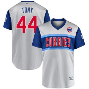 Men's Chicago Cubs #44 Anthony Rizzo "Tony" Majestic 2019 Little League Classic Gray Jersey