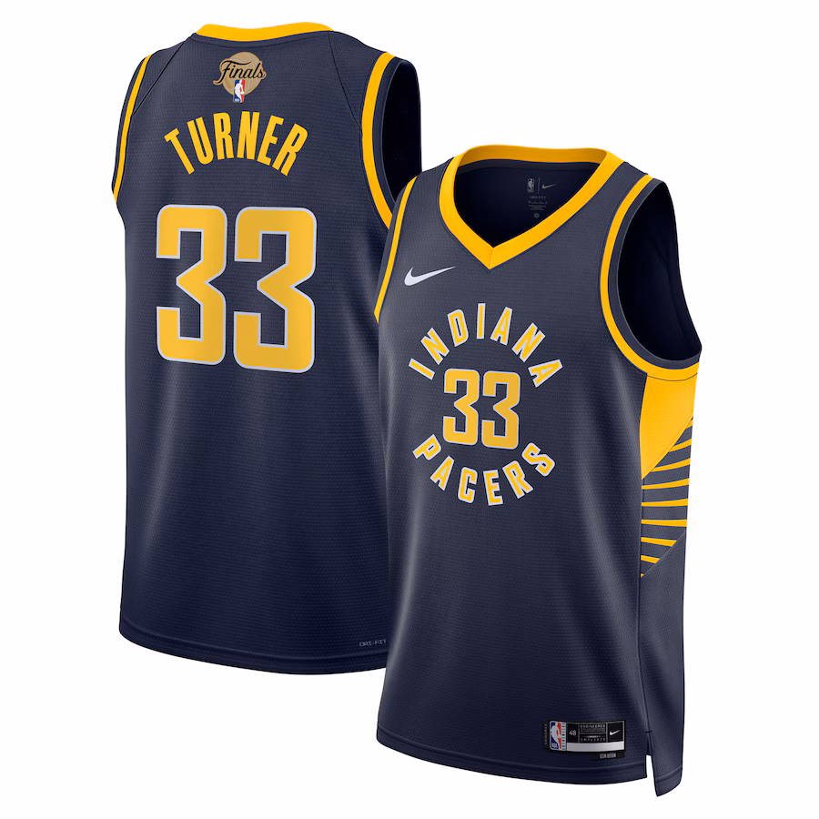 Unisex Indiana Pacers Myles Turner  Navy 2025 Finals Swingman Jersey - Icon Edition