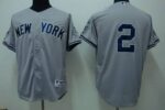 New York Yankees #2 Derek Jeter Stitched Grey Jersey