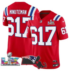Minuteman #617 New England Patriots Super Bowl LX Patch Vapor Limited Game Jersey - All Stitched