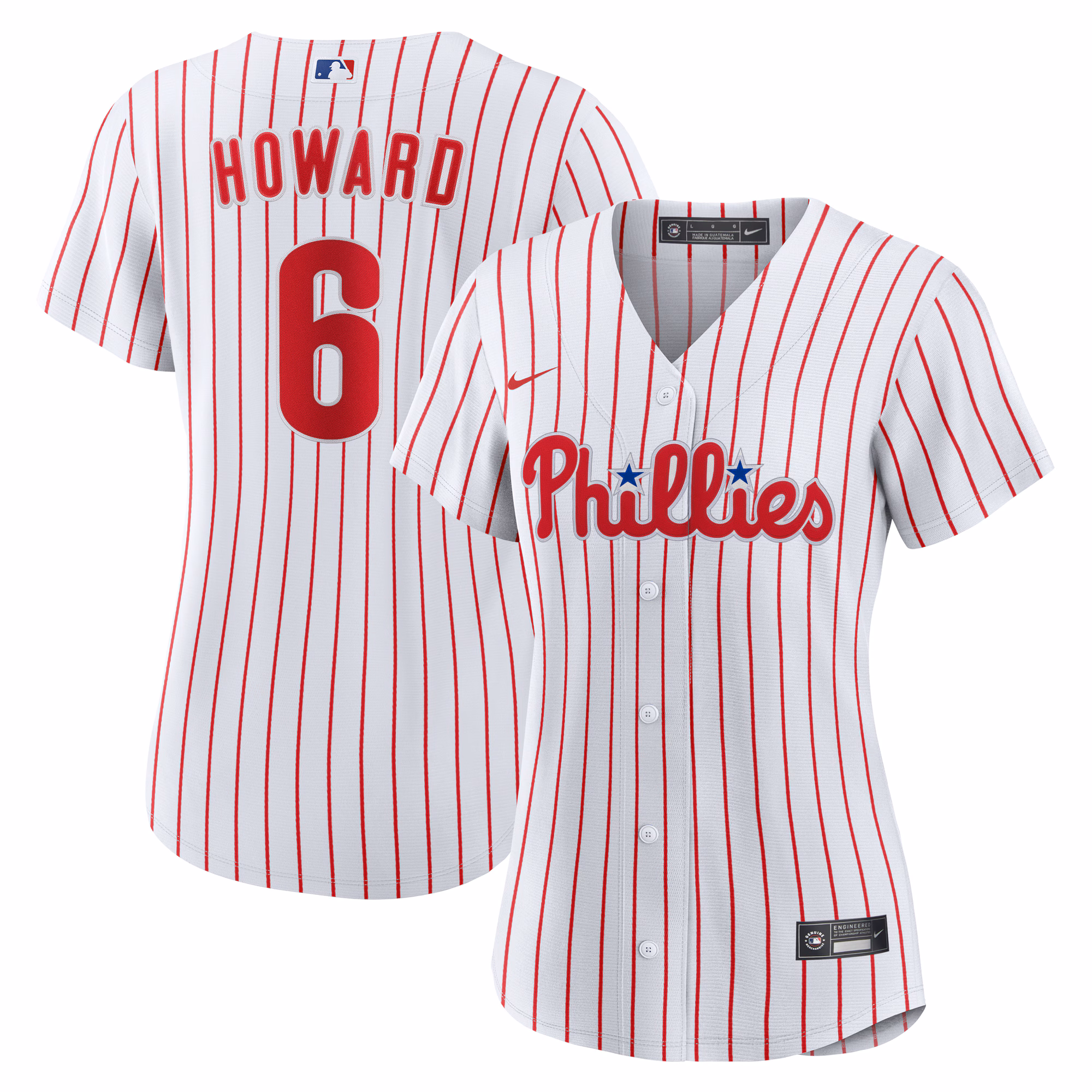 Women's Philadelphia Phillies Ryan Howard #6 White Replica Jersey