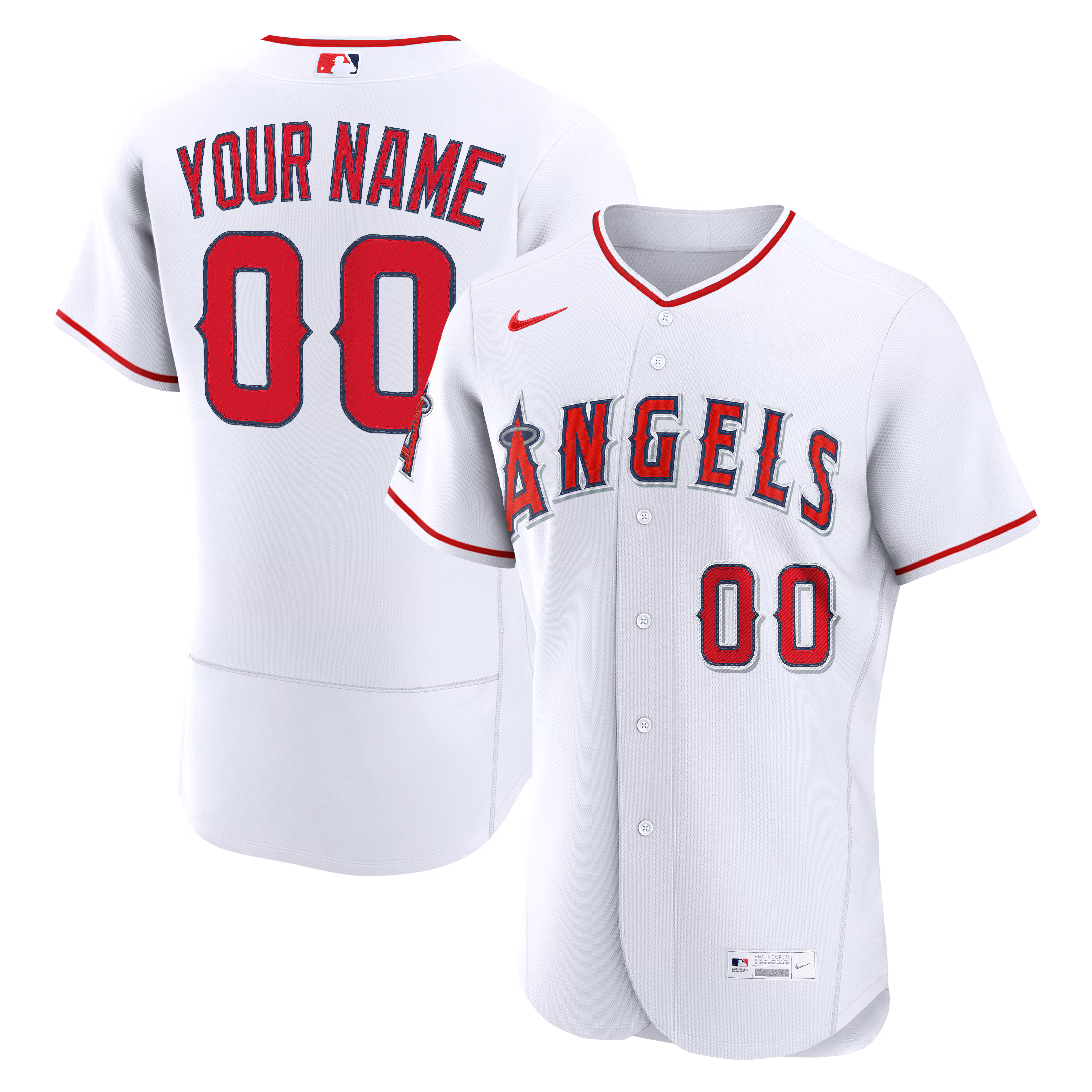 Los Angeles Angels White Home Authentic Custom Jersey