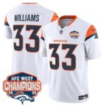 Javonte Williams #33 Denver Broncos DEN AFC West Champions Patch Vapor Limited Jersey V2 - All Stitched
