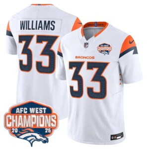 Javonte Williams #33 Denver Broncos DEN AFC West Champions Patch Vapor Limited Jersey V2 - All Stitched