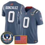 Christian Gonzalez #0 New England Patriots United States 250th Anniversary Patch Vapor Limited Jersey - All Stitched