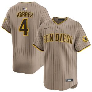 Men's San Diego Padres #4 Luis Arraez  Tan Alternate Limited Player Jersey