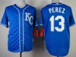 Kansas City Royals #13 Salvador Perez Blue Alternate 2 Cool Base Stitched Jersey