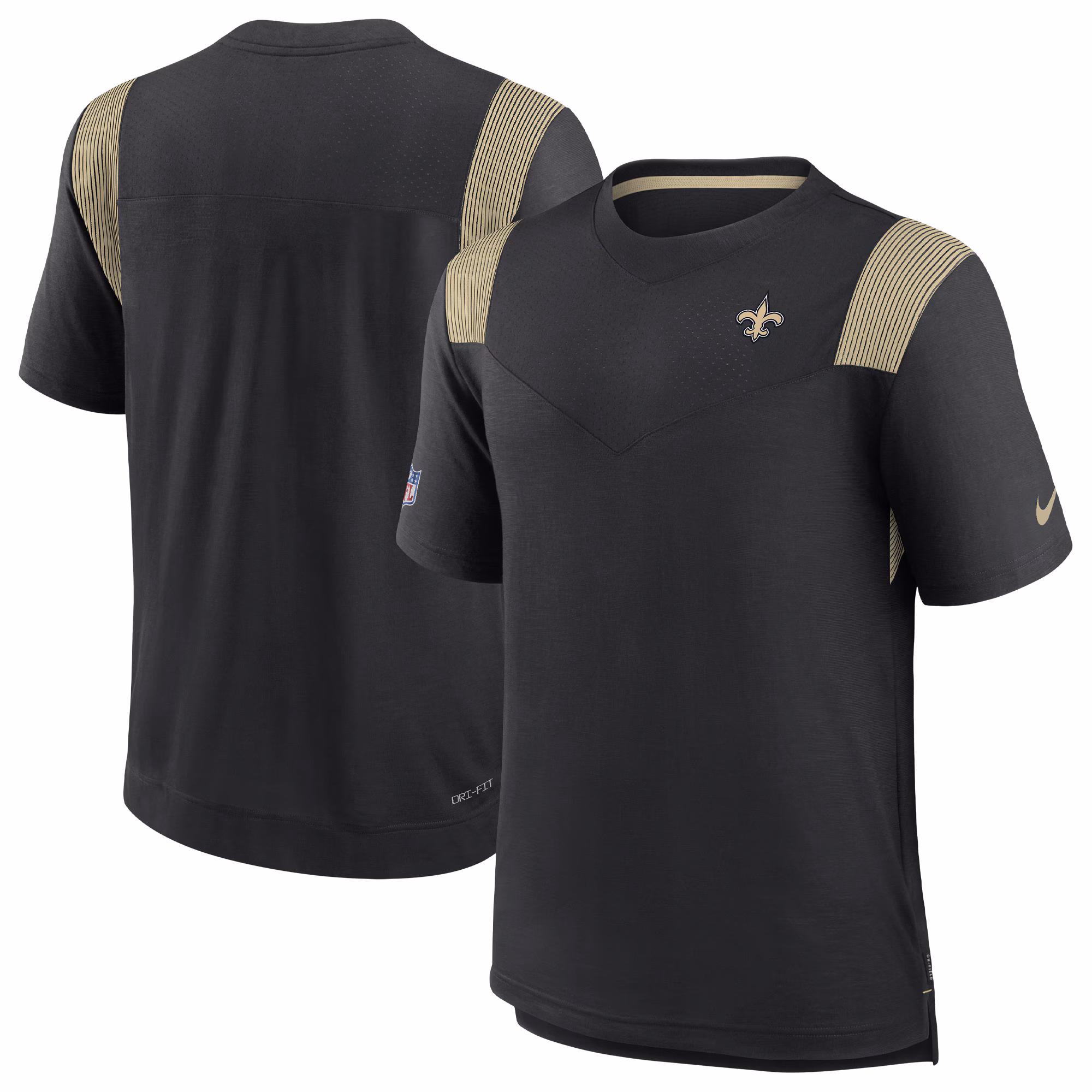 Men's Black New Orleans Saints Sideline Tonal Logo Performance Player T-Shirt