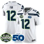 12th Fan #12  Seattle Seahawks SEA 2026 NFC West Champions Limited Jersey - 50th Season Patch - All Stitched