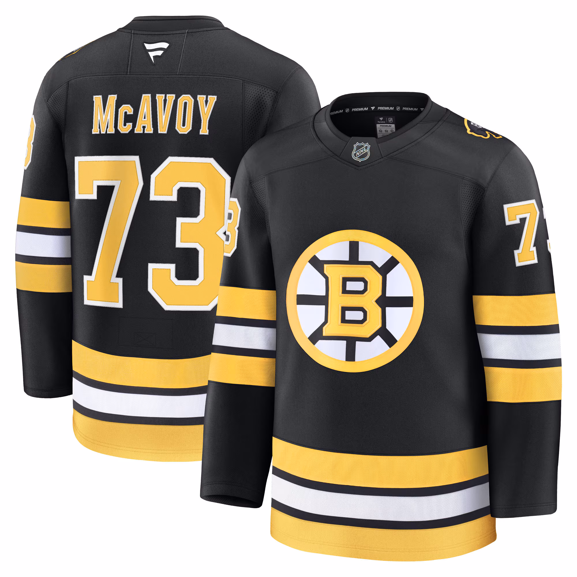 Boston Bruins Charlie McAvoy #73 Fanatics Black Home Premium Player Jersey