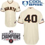 San Francisco Giants #40 Madison Bumgarner Cream Cool Base W/2014 World Series Champions Patch Stitched Jersey
