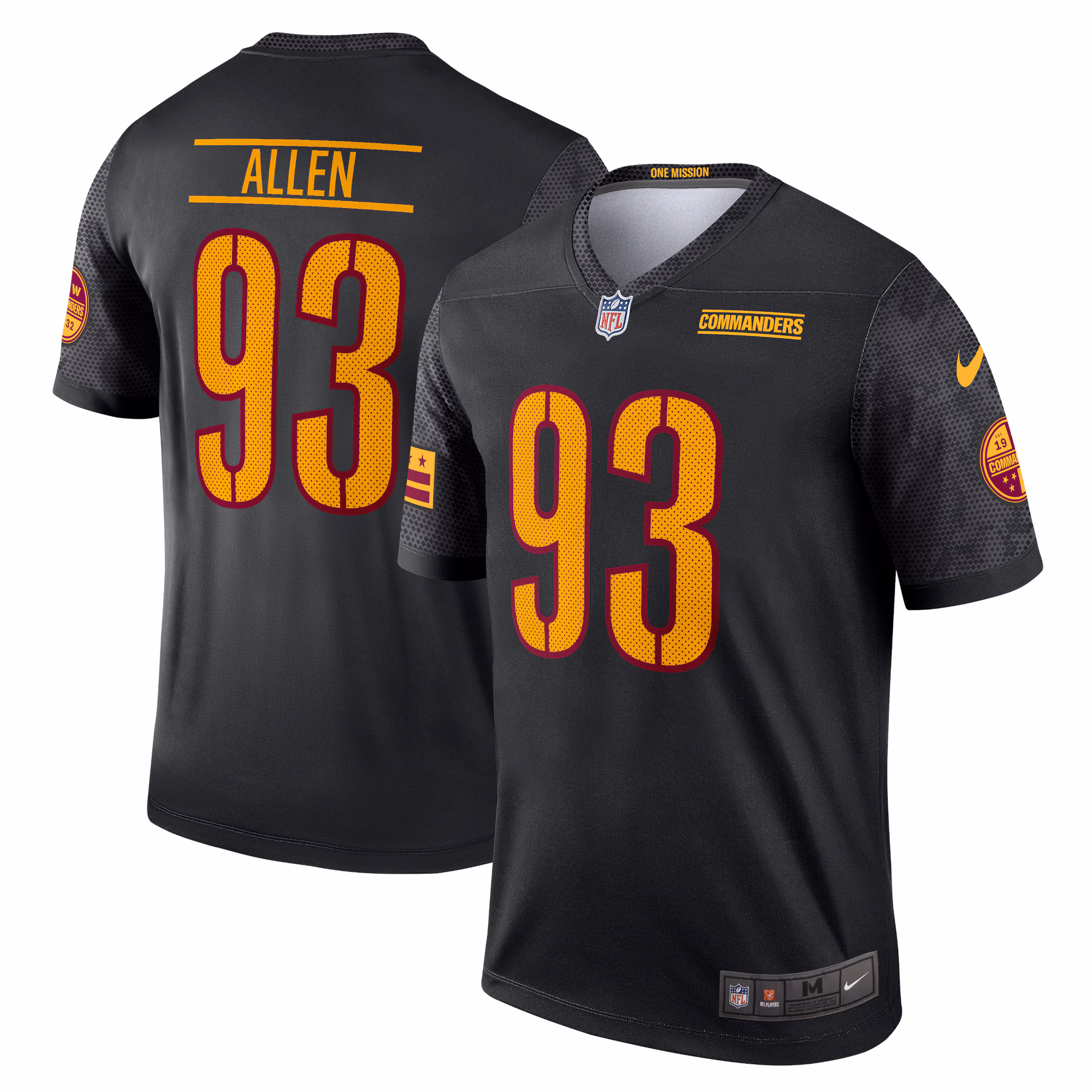 Jonathan Allen Washington Commanders Alternate Legend Jersey - Black