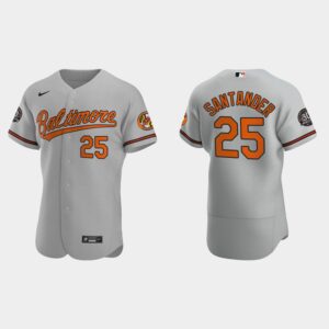 Men's Baltimore Orioles #25 Anthony Santander 30th Anniversary Gray Flex Base Jersey