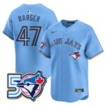 Addison Barger  #47  Toronto Blue Jays 50th Season  Limited Jersey Stitched Light Blue