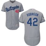 Los Angeles Dodgers #42 Jackie Robinson Grey Flexbase Collection 2017 World Series Bound Stitched Jersey