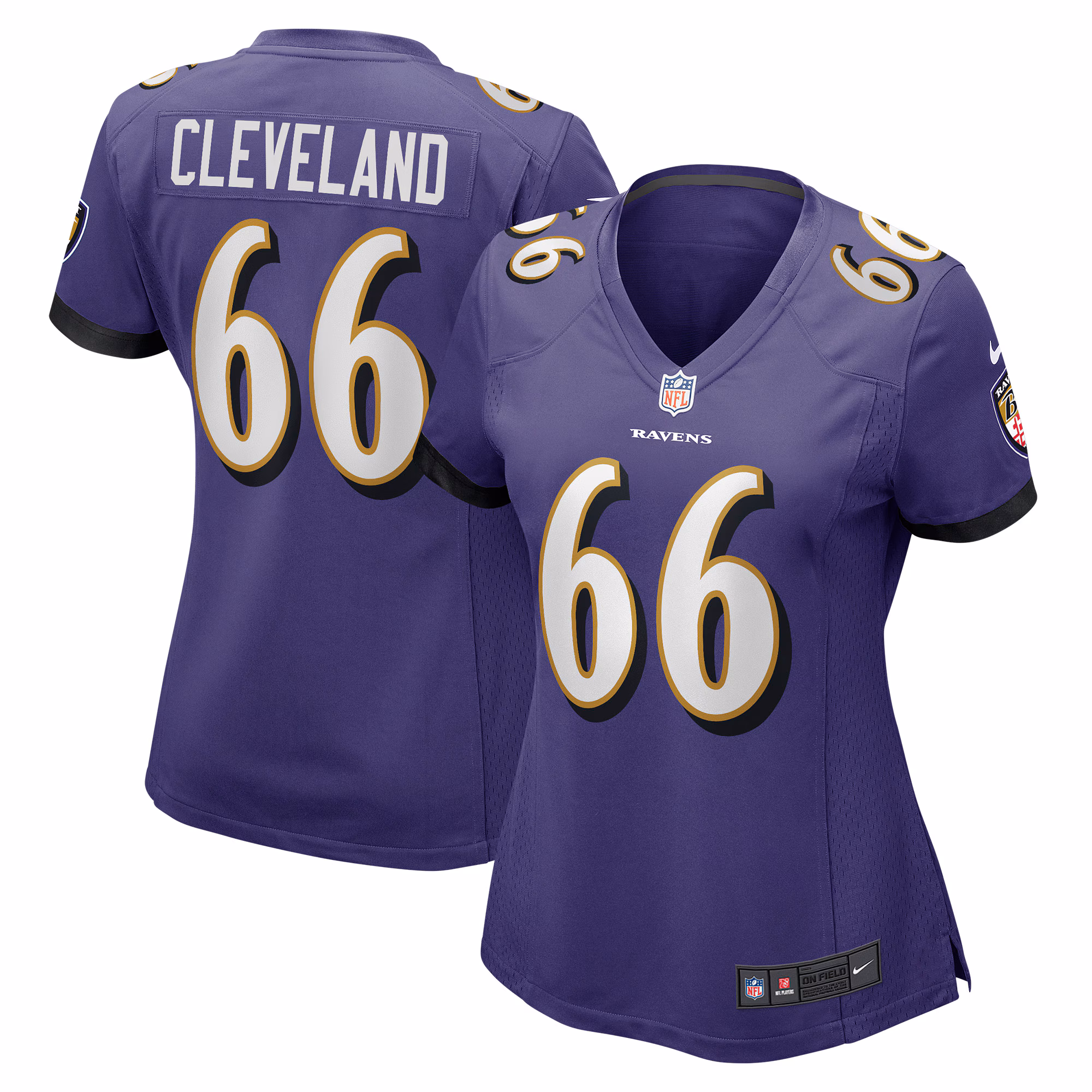 Ben Cleveland Baltimore Ravens Women's Game Jersey - Purple