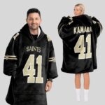 Adult 41 New Orleans Football Unisex Blanket Hoodie