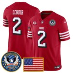 Deommodore Lenoir #2 San Francisco 49ers United States 250th Anniversary Patch Vapor Limited Jersey - All Stitched