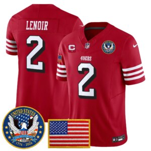 Deommodore Lenoir #2 San Francisco 49ers United States 250th Anniversary Patch Vapor Limited Jersey - All Stitched