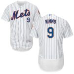 New York Mets #9 Brandon Nimmo White(Blue Strip) Flexbase Collection Stitched Jersey