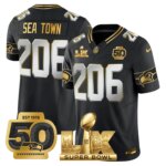 Sea Town #206 Seattle Seahawks Super Bowl LX Patch Game Jersey - All Stitched