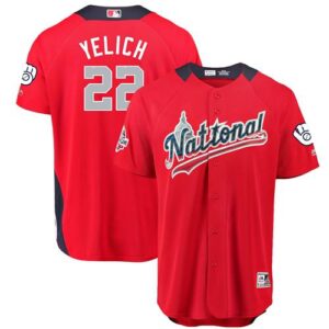Milwaukee Brewers #22 Christian Yelich Red 2018 All-Star National League Stitched Jersey