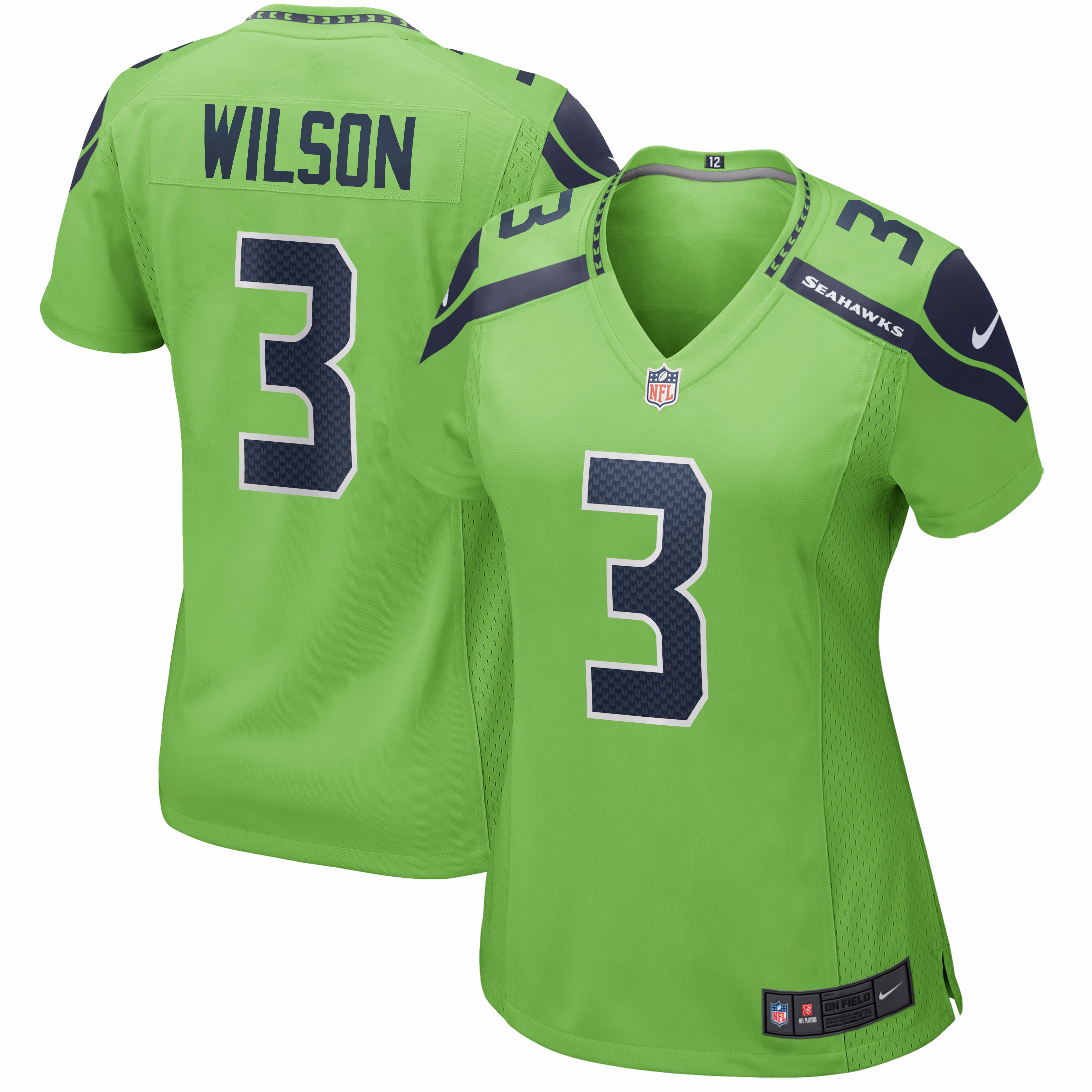 Russell Wilson Seattle Seahawks Women's Alternate Game Jersey - Neon Green