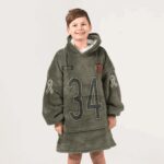 Kid W.P 34 Chicago Football Blanket Hoodie – Olive Salute to Service