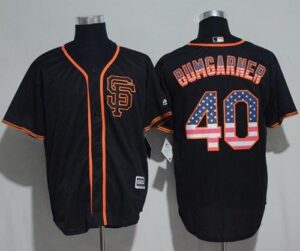 San Francisco Giants #40 Madison Bumgarner Black USA Flag Fashion Stitched Jersey
