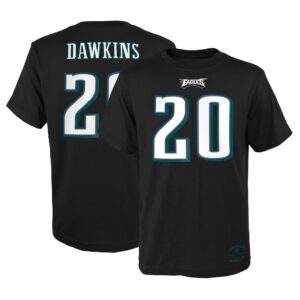 Youth Brian Dawkins Black Philadelphia Eagles Retired Retro Player Name & Number T-Shirt