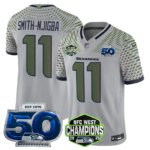 Smith-Njigba #11  Seattle Seahawks SEA 2026 NFC West Champions Limited Jersey - 50th Season Patch - All Stitched