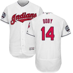 Cleveland Indians #14 Larry Doby White Flexbase Collection 2016 World Series Bound Stitched Jersey