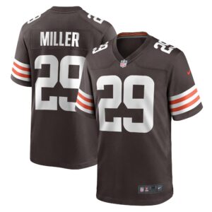 Herb Miller Cleveland Browns  Game Player Jersey - Brown